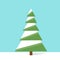 New year green christmas tree flat icon design