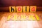 New year greeting 2021 in Spanish with the word hello
