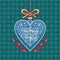 New year greeting card in the shape of a heart. Russian Cyrillic