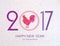 New Year Greeting Card with Symbol of 2017 on the Chinese Calendar.