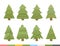 New Year handdrawn collection of Christmas trees for printed materials posters, invitations, banner