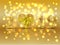 New Year holiday background with gold glitter numbers 2019 and present