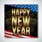 New year illustration card with united states flag. vector