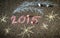 New Year inscription on the pavement by chalks 1