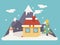 New Year Landscape Christmas Accessories Icons