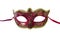 New year masquerade fantastic mask glasses red and yellow on white  background