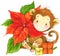 New Year Monkey illustration. New year and Christmas background with monkey
