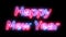 New Year Neon Glow Lettering Animation