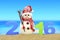 New year number 2016 and snowman