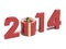 New year numerals with gift box