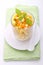 New Year Olivier salad of potatoes, carrots, eggs, pickles and mayonnaise