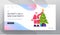 New Year Party Preparation Website Landing Page. Smiling Santa Claus Character Decorating Fir Tree Putting Toys