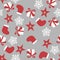 New year pattern - santa, star, gift, sock,  snowflake