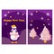 New year penguin card on white isolated backdrop