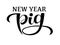 New year pig lettering isolations