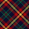 New Year plaid pattern in red, green, blue, yellow. Seamless Christmas herringbone dark textured checks graphic for tablecloth.