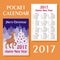 New year pocket calendar 2017