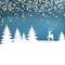 New Year Poster. Christmas background. Winter landscape with deer. White fairy forest.