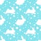 New Year rabbit pattern. New Year 2023 seamless background, textile, fabric design. Vector print with rabbits, hare