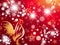 New Year of Red Fire Rooster Bright Background