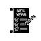 New Year resolutions black glyph icon