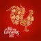 New Year rooster symbol with Christmas gingerbread