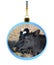 New Year`s ball with the image of the symbol of the year - a bull. Christmas content