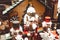 New Year`s classic toys eco luxury retro Santa claus nutcracker drummer