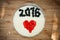 New Year\'s dessert jelly with an inscription 2016