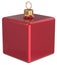 New Year`s Eve bauble Christmas ball cube block red unusual