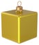 New Year`s Eve bauble Christmas ball cube unusual yellow