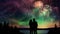 New Year\\\'s Eve Bliss: Couple Revels in Nature\\\'s Firework Spectacle