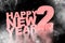 New Year`s Eve. Block funny letters 2022 on cosmos smoke frog background