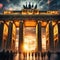 New Year\'s Eve at the Brandenburg Gate. New Year\'s fireworks in the sky over Berlin