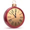 New Year`s Eve clock countdown Christmas ball midnight time