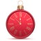 New Year`s Eve clock midnight countdown Christmas ball time