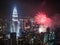 New Year`s Eve Fireworks over the Petronas Towers Kuala Lumpur