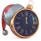 New Year`s Eve midnight hour Christmas ball clock countdown