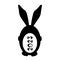 New Year's festive rabbit, to the twenty-third year silhouette of a black-colored rabbit, a hare with long ears.