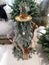 New Year\\\'s forest stump from a Christmas tree. Fabulous goblin from books