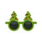 New Year`s glasses with christmas tree. Carnival funny sunglasses