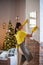 New Year\'s house cleaning. Carefree preparation for Christmas.