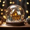 New Year\\\'s photo with a glass festive ball