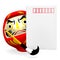 New Year\'s Post Card With Daruma Doll