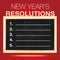 New year\'s Resolutions : Goals List on Blackboard with red back