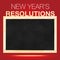 New year\'s Resolutions : Goals List on Blackboard with red back
