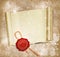 New Year\'s scroll with the wax seal of Santa