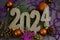 New Year\\\'s toys have the numbers 2024. New Year