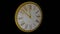 New Year`s video with animated antique clock - the clock is striking 12
