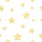 New Year seamless gometric pattern with golden glitter textured stars